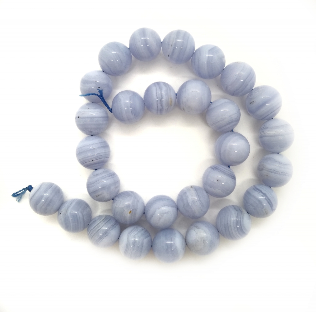 Бусины Агат голубой гладкий глянцевый шар 14мм натуральный камень