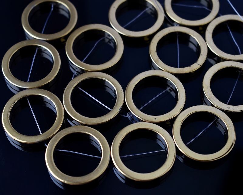 Бусины Гематит тонированный кольца цвет золото размер 29*5мм имитация