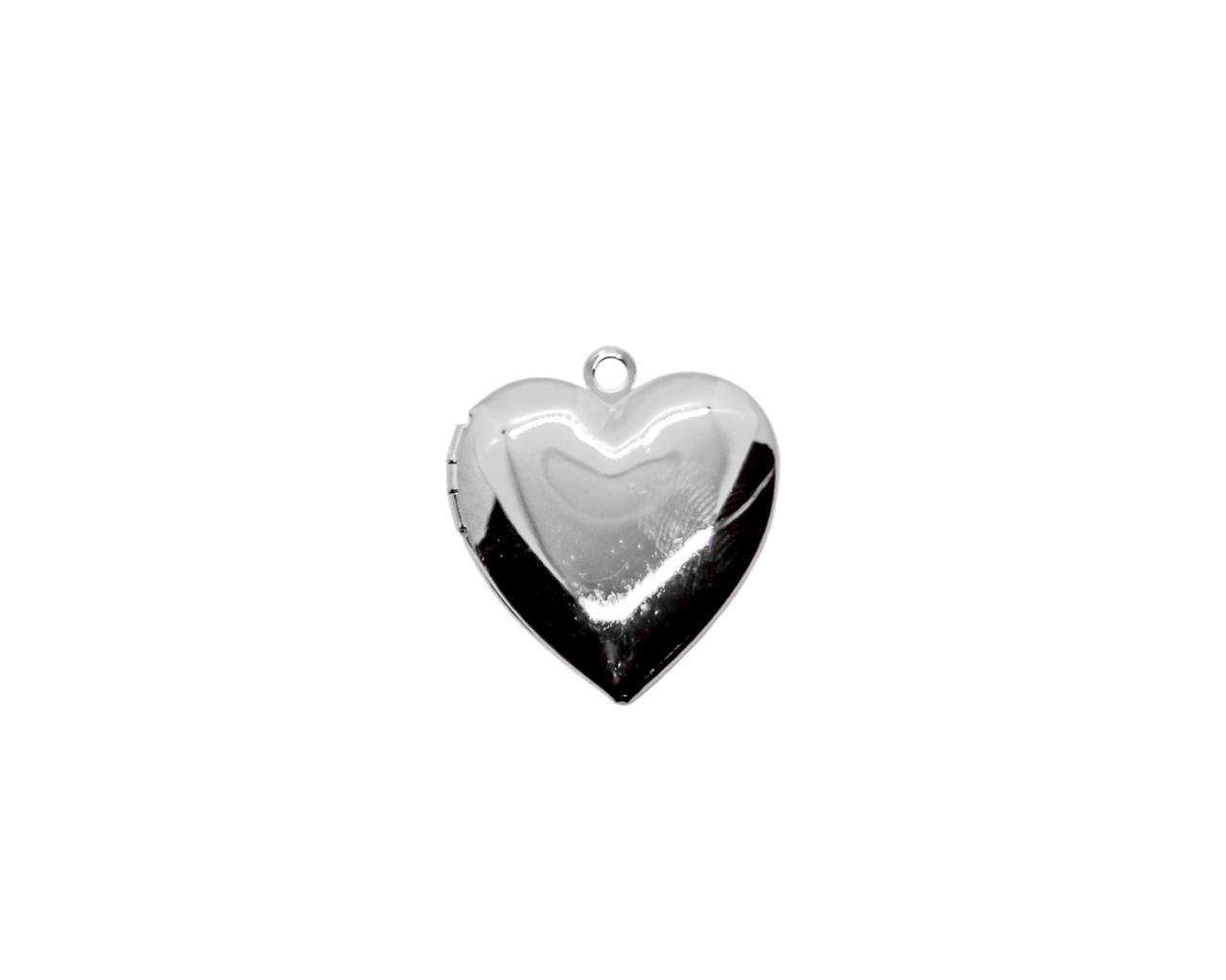 Кулон сердце для фото цвет серебро 25*23мм Серебро