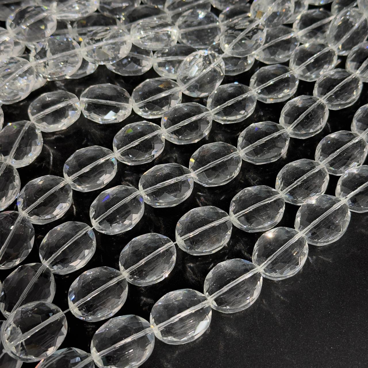 Бусины стеклянные размер 19,8*24мм цвет прозрачный 