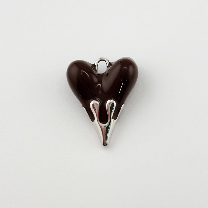 Подвеска сердце из эмали размер 19,6*24,6мм