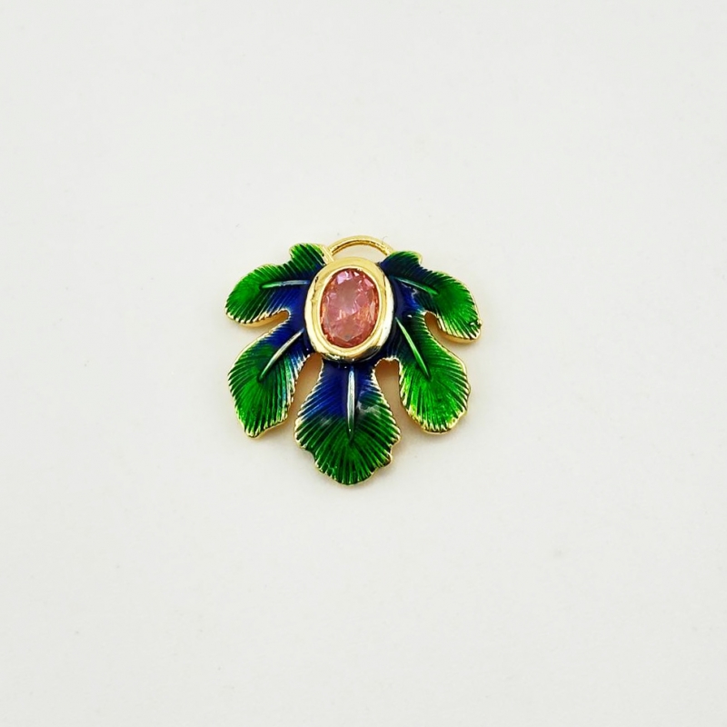 Подвеска лист размер 21мм цвет золото