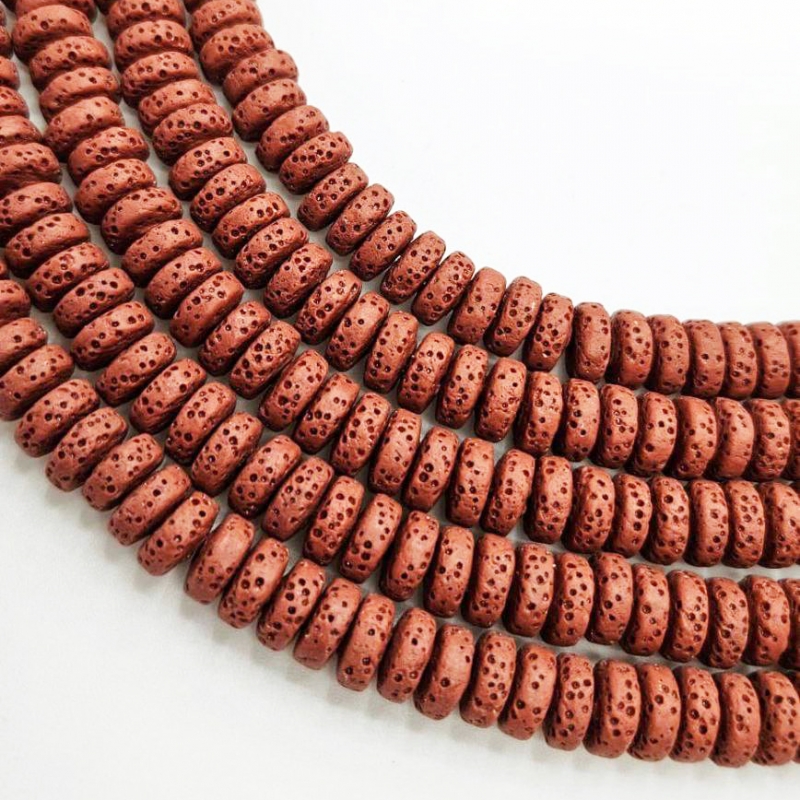 Бусины Вулканическая лава размер 4*9мм натуральный камень