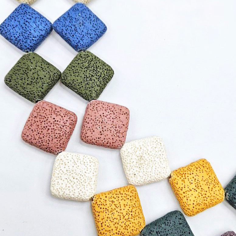 Бусины Вулканическая лава размер  25*7мм натуральный камень