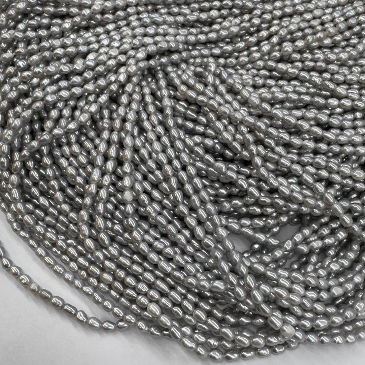 Жемчуг А культивированный размер 3-3,5мм цвет серый