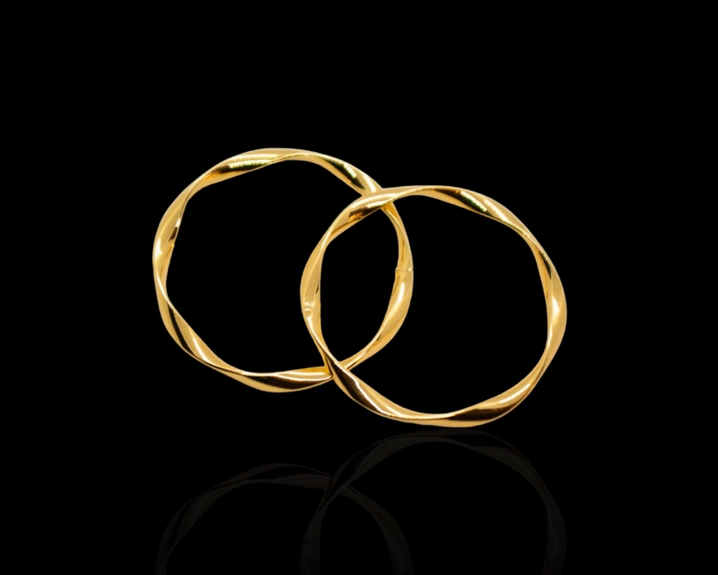 Кольцо крупное витое цвет золото 39мм Золотой