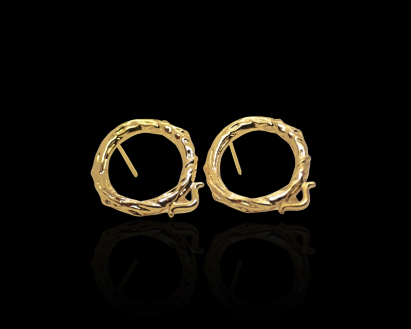 Швензы-серьги винтажное кольцо  цвет золото 19*22мм