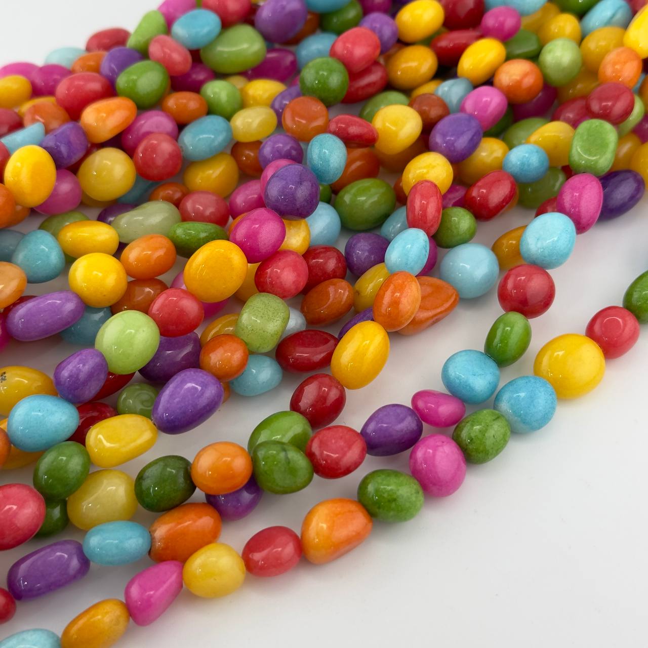 Бусины Халцедон средний размер 11*9мм натуральный камень