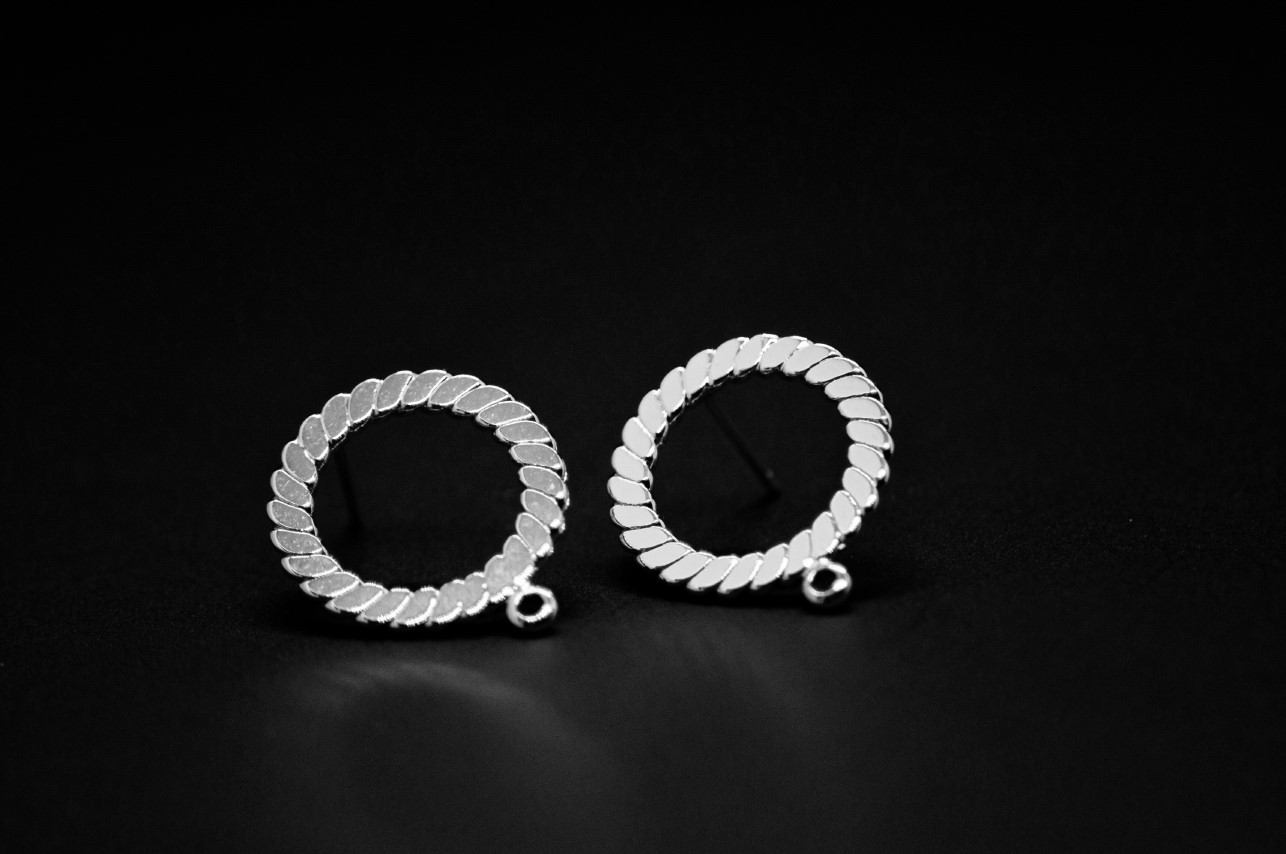 Швензы плетеное кольцо цвет серебро 27мм Серебро